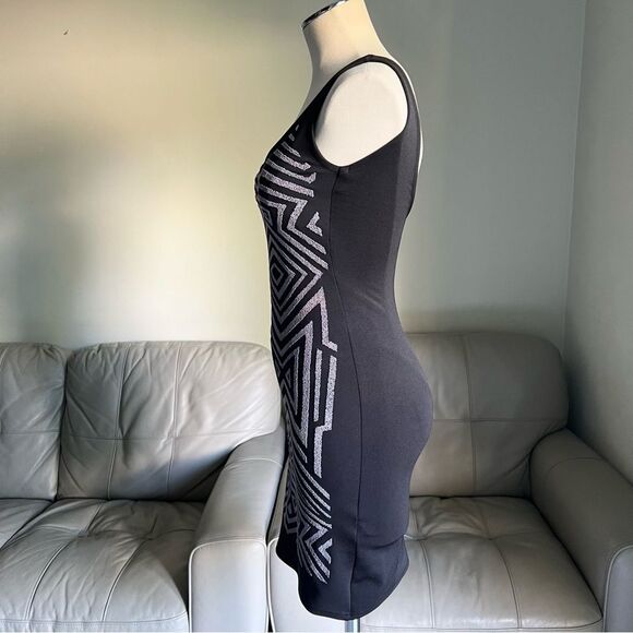 Miss Selfridge Bodycone Mini Dress Sz 6 BLD Black Cocktail Party Thick Shaping - Picture 14 of 16